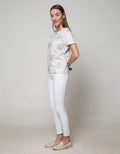 Details Short Sleeve T-Shirt Flower