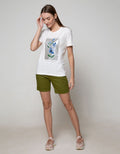 Details Short Sleeve T-Shirt Photoprint Center Flower Blue