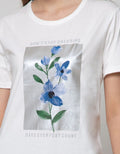 Details Short Sleeve T-Shirt Photoprint Center Flower Blue