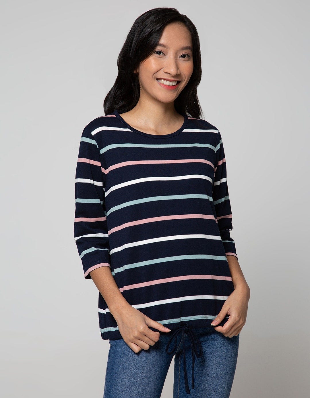 Connexion T-Shirt Drawstring Stripes Colorful