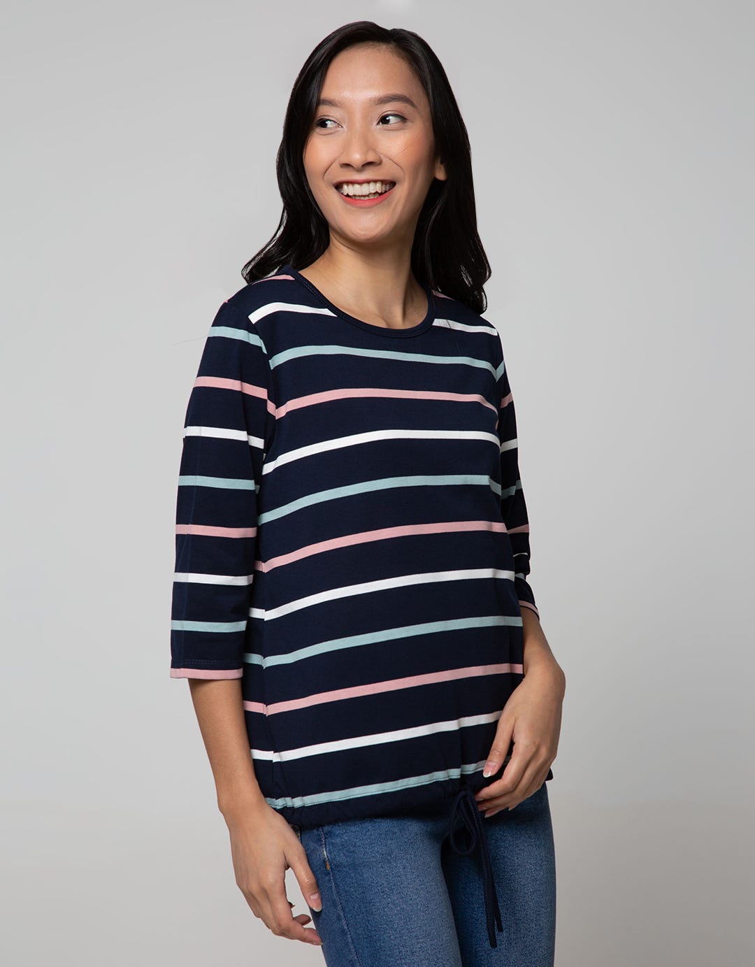 Connexion T-Shirt Drawstring Stripes Colorful