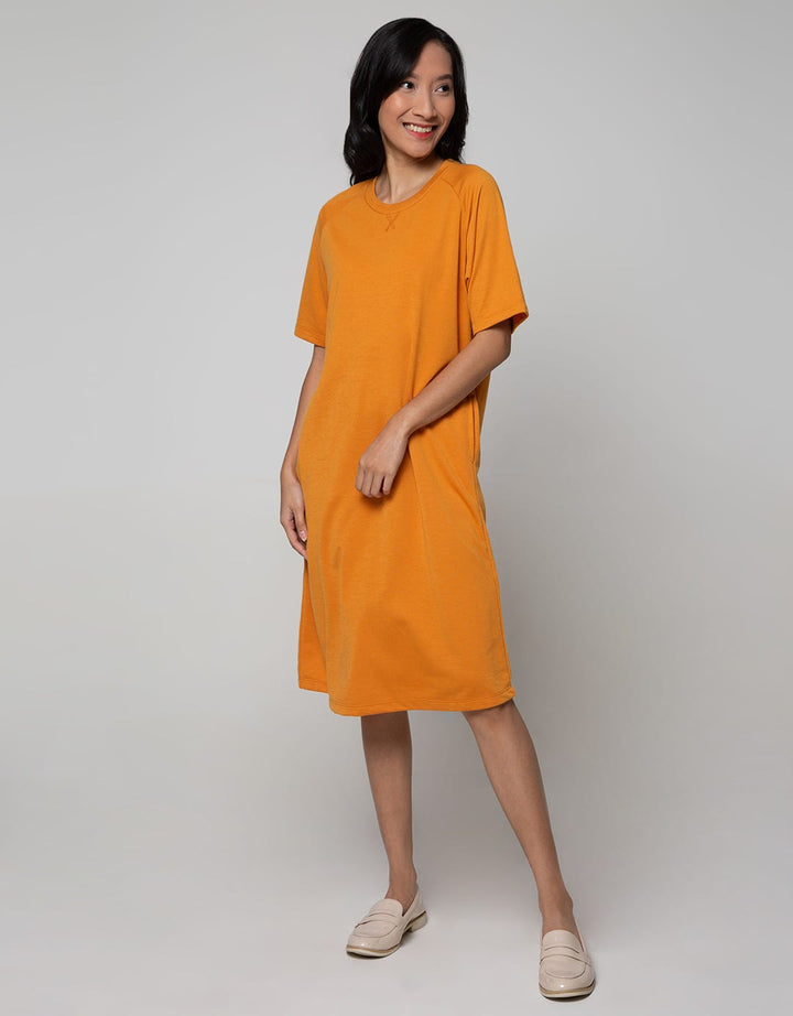 Connexion Short Sleeve Midi Dress Plain Babyterry