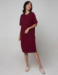 Connexion Short Sleeve Midi Dress Plain Babyterry