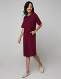Connexion Short Sleeve Midi Dress Plain Babyterry