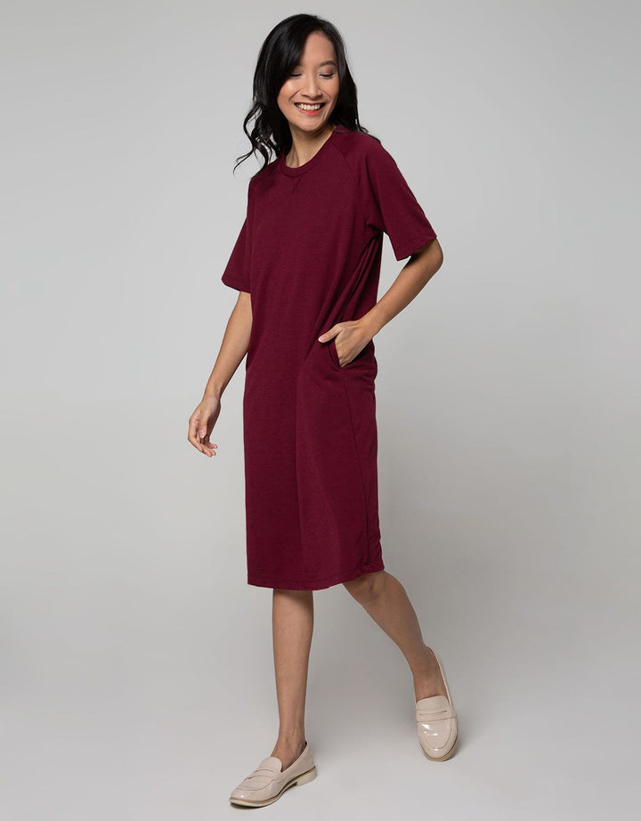 Connexion Short Sleeve Midi Dress Plain Babyterry