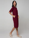 Connexion Short Sleeve Midi Dress Plain Babyterry