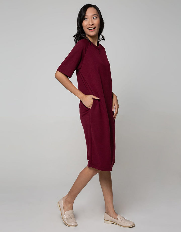 Connexion Short Sleeve Midi Dress Plain Babyterry