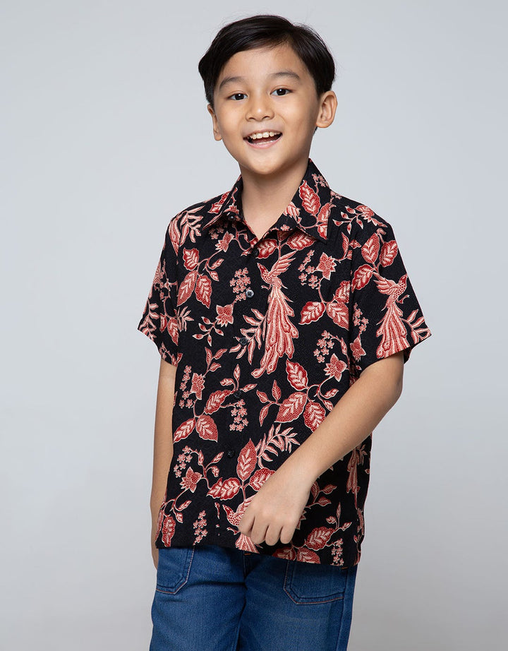 Arjuna Weda Boy Batik Shirt Ceplok Peacock