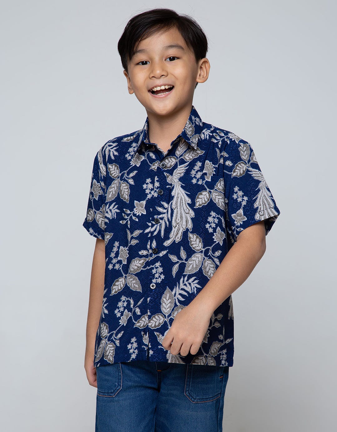 Arjuna Weda Boy Batik Shirt Ceplok Peacock