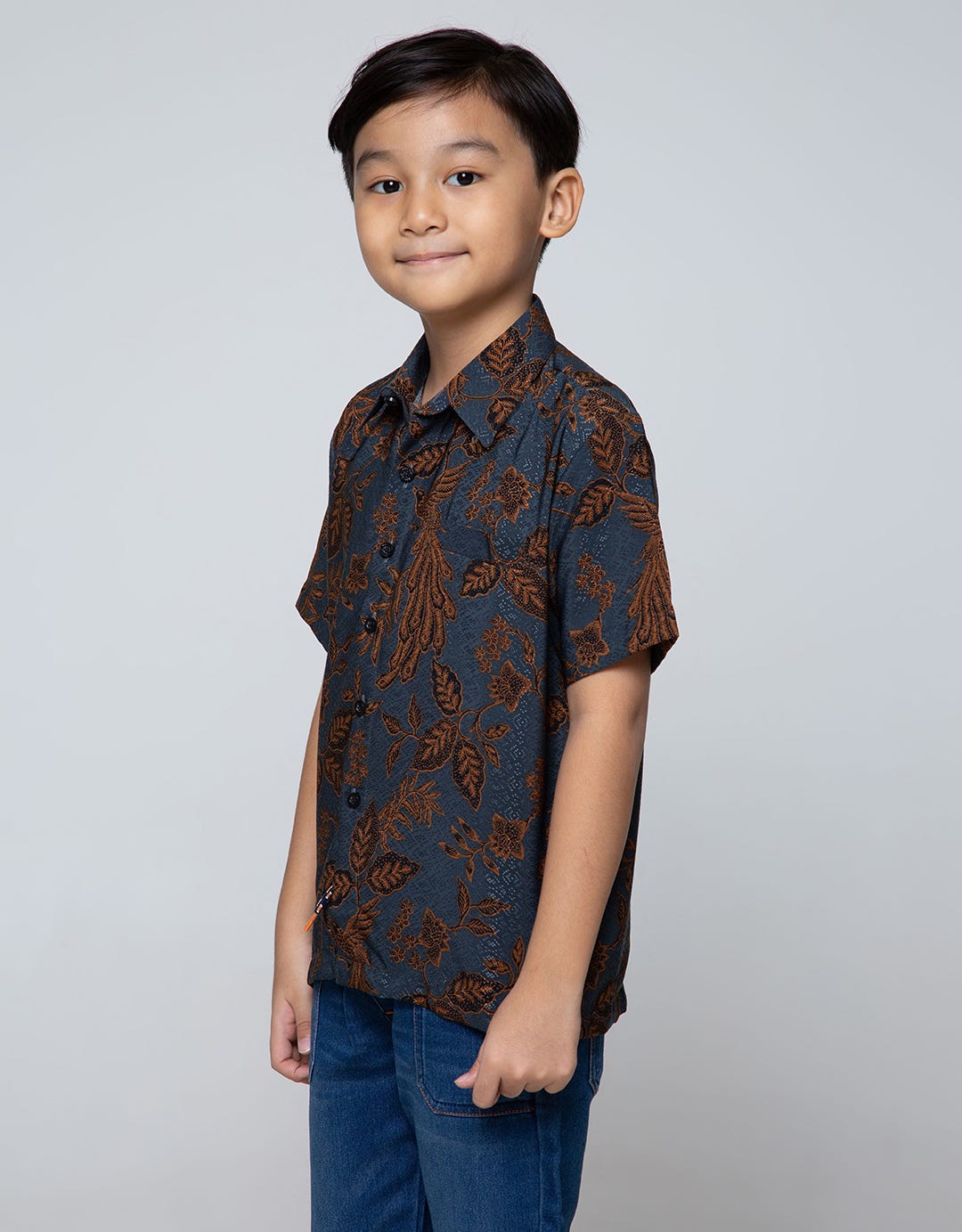 Arjuna Weda Boy Batik Shirt Ceplok Peacock