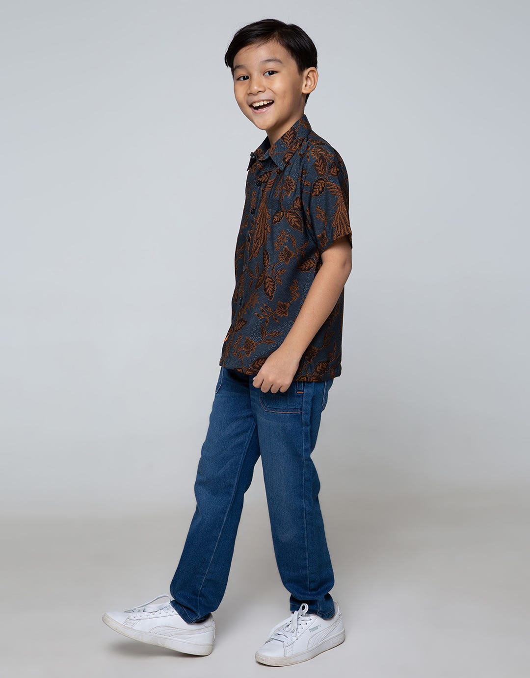Arjuna Weda Boy Batik Shirt Ceplok Peacock