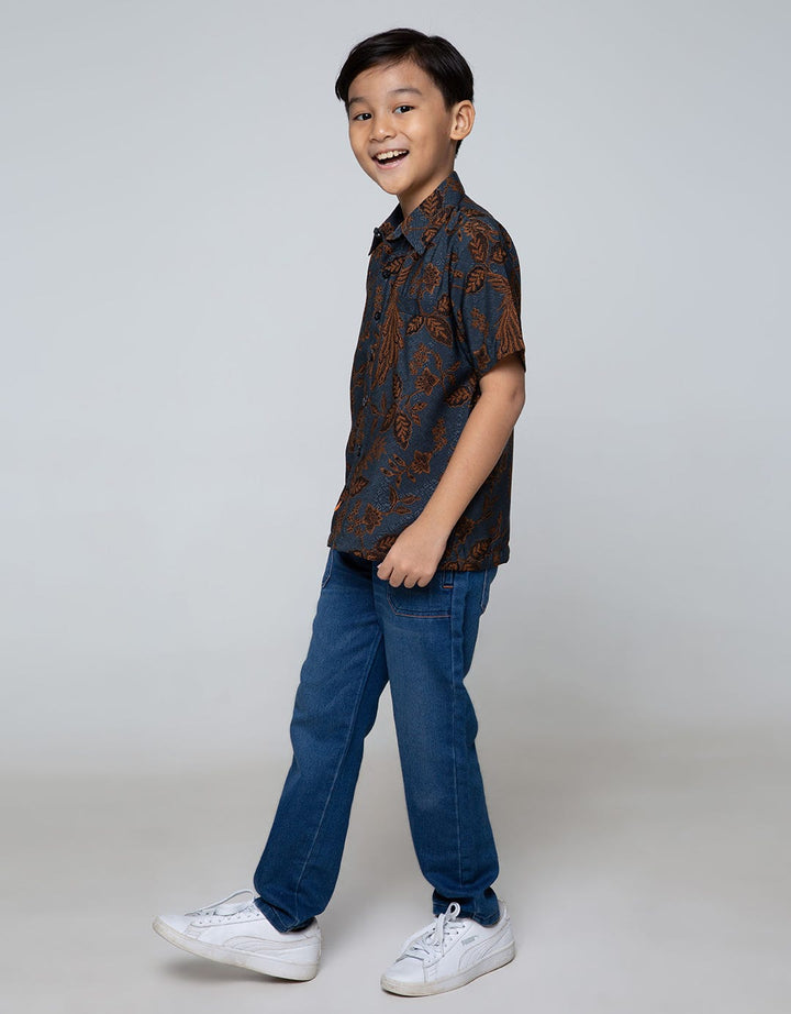 Arjuna Weda Boy Batik Shirt Ceplok Peacock