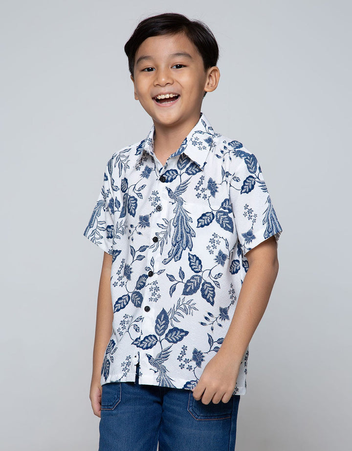 Arjuna Weda Boy Batik Shirt Ceplok Peacock