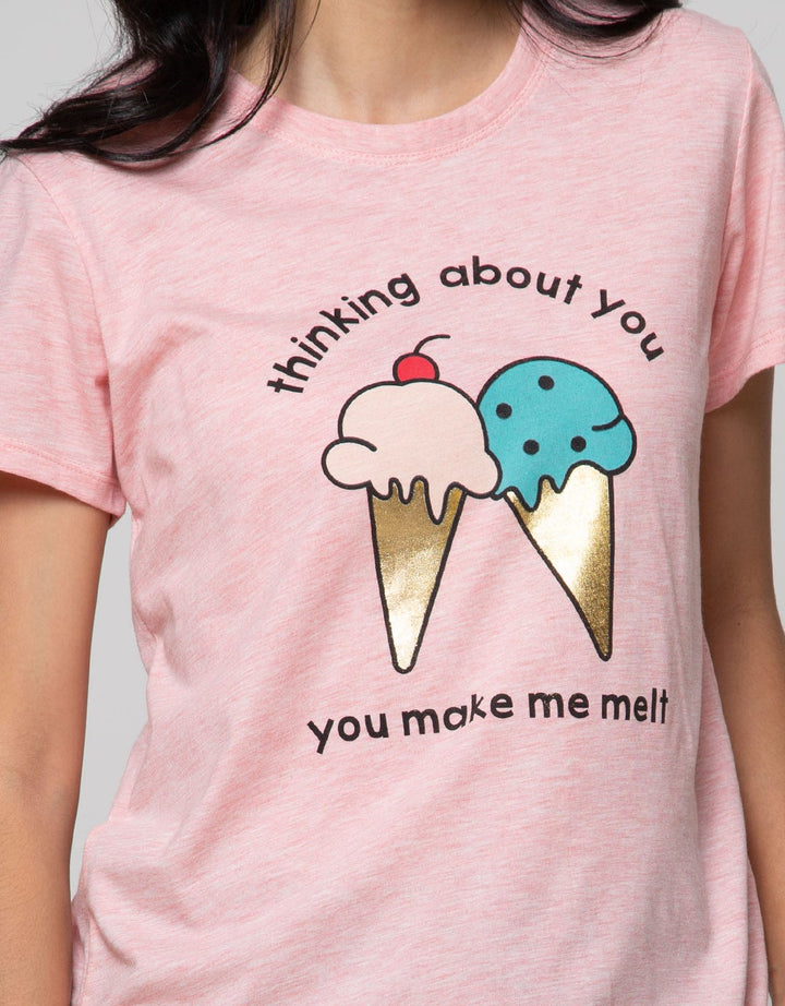 Nevada Short Sleeve T-Shirt Cartoon Foil Double Ice Cream