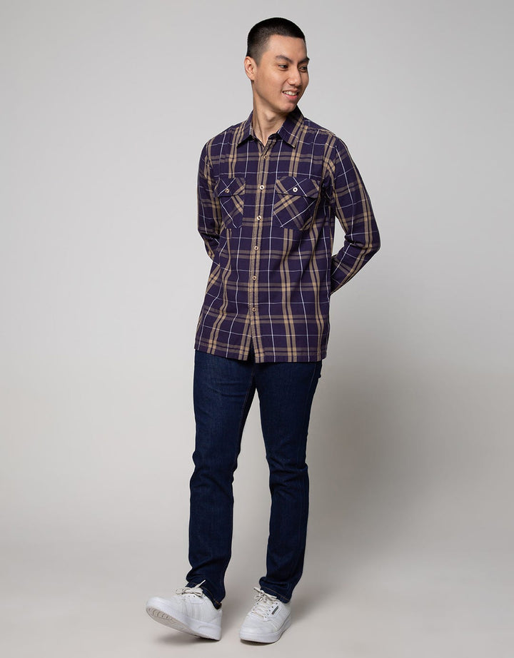 Nevada Long Sleeve Shirt Woven Top Big Check