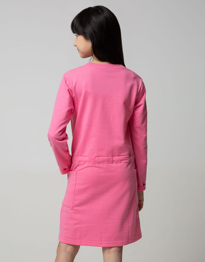 Disney Minnie Cute Ever Long Sleeve Midi Dress Pinggang Karet