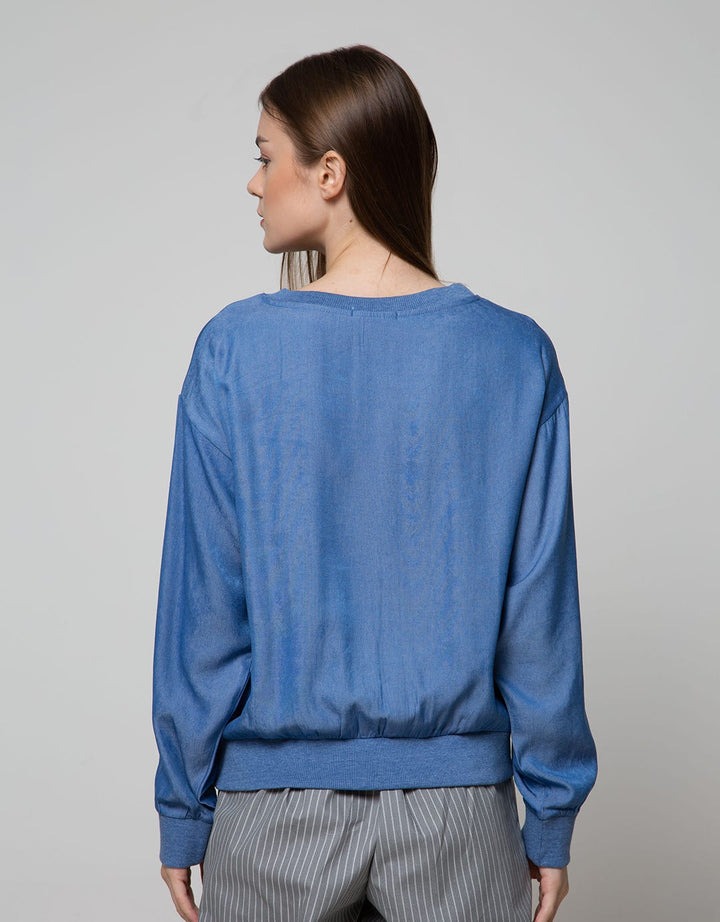 Nevada Sweatshirt Chambray Top