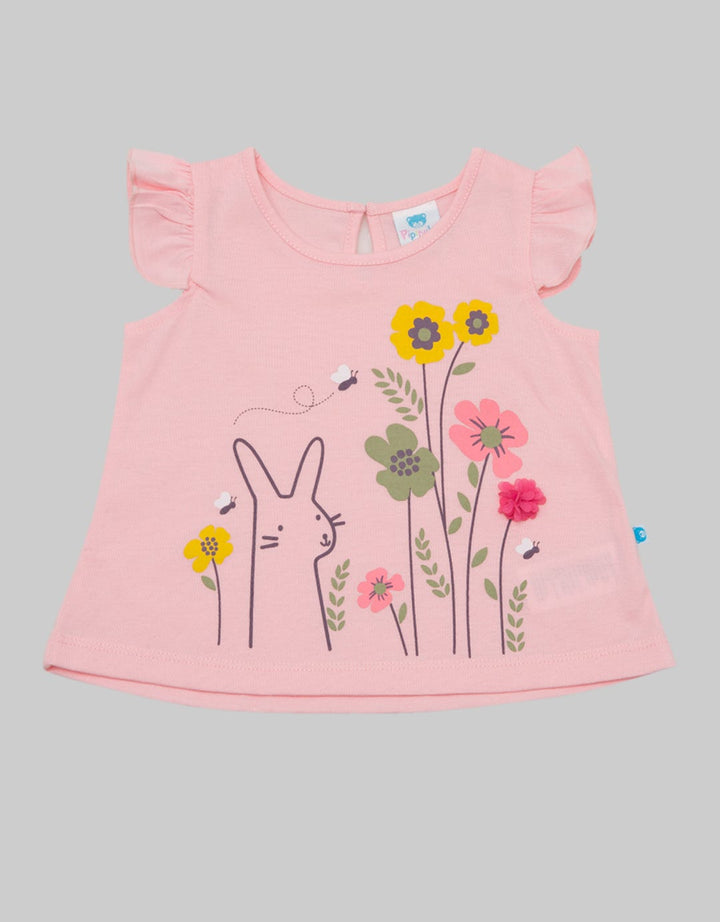 Pipiniko Short Sleeve T-Shirt Flower Application