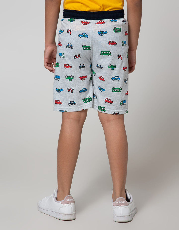 Little M Short Pants Knit Rubber Fullprint Car