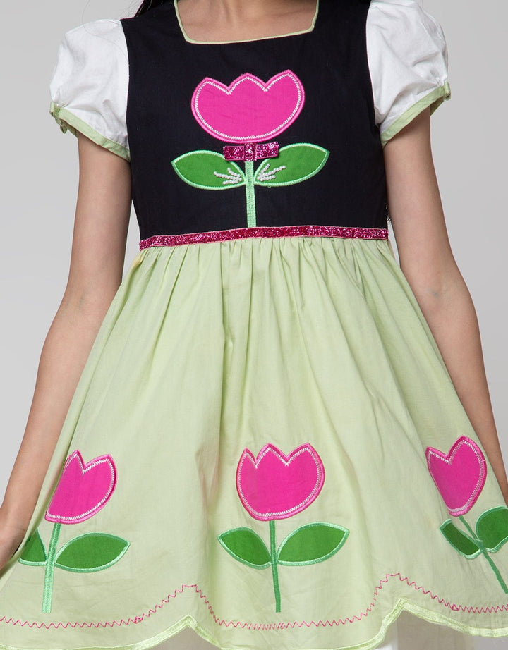Donita Big Patch Flower Dress Casual