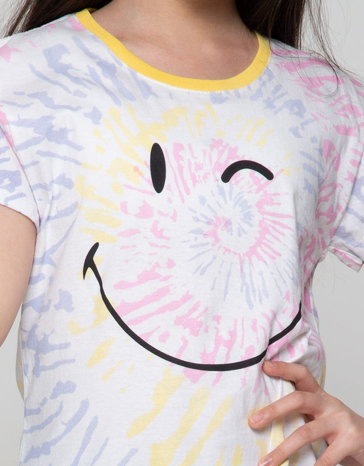 Nevada Short Sleeve T-Shirt Tye Dye Smile Face