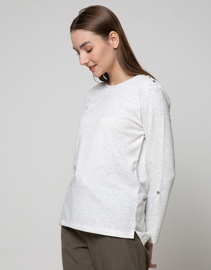 Connexion Long Sleeve T-Shirt Dot Shoulder Buttons