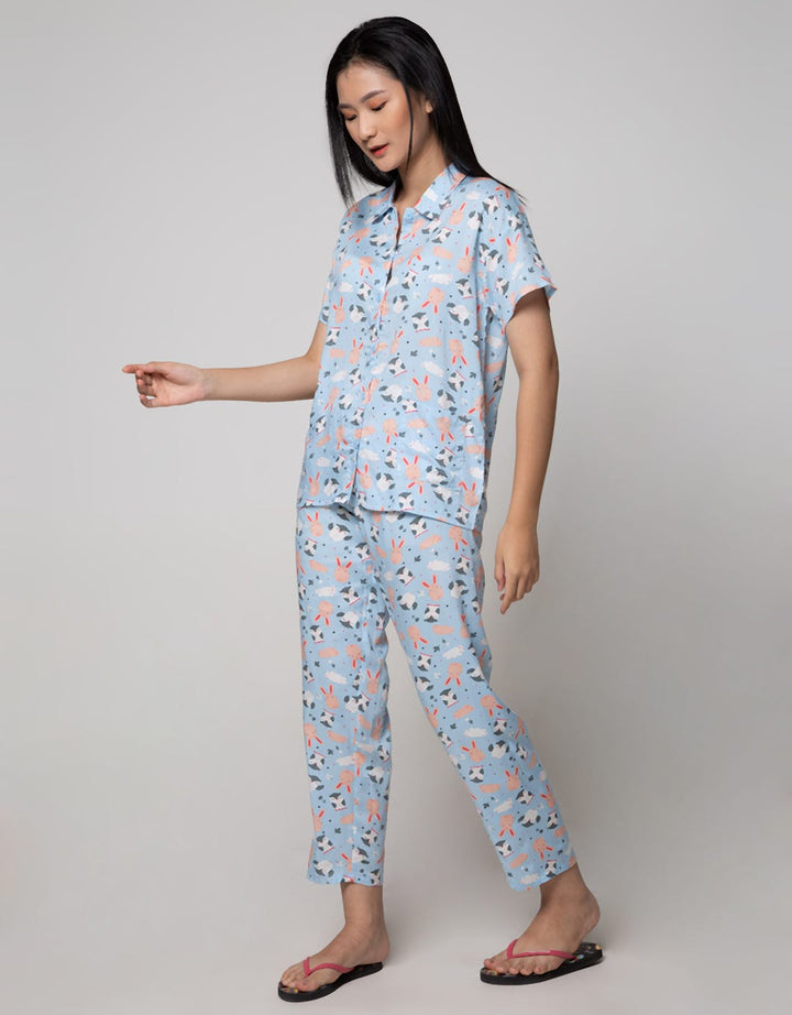 Nevada Short Sleeve Pajama Pants Smiley Owl