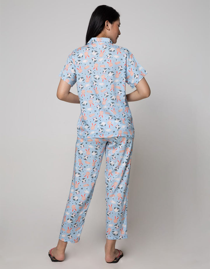 Nevada Short Sleeve Pajama Pants Smiley Owl