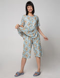 St. Yves Short Sleeve Pyjama Capri White Azalea