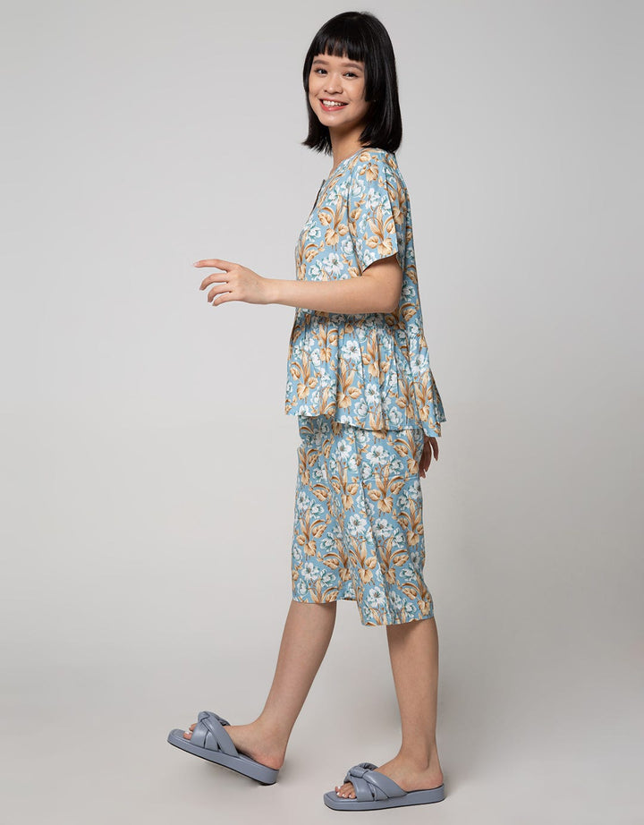 St. Yves Short Sleeve Pyjama Capri White Azalea