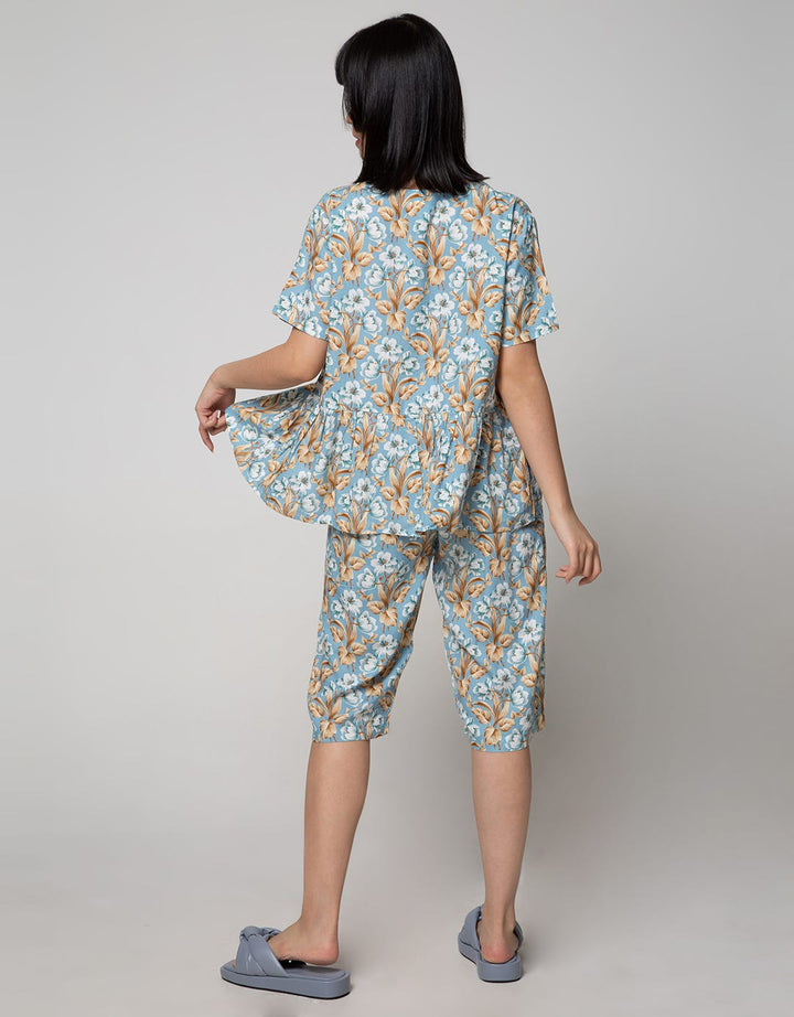 St. Yves Short Sleeve Pyjama Capri White Azalea