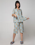 St. Yves Short Sleeve Pyjama Capri White Azalea