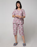 St. Yves Short Sleeve Pyjama Capri White Azalea