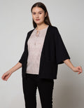 Connexion Cardigan Jacket Knit Ponte Oz Big Pocket San-022:Black:S:Solid:Cardigan