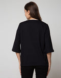 Connexion Cardigan Jacket Knit Ponte Oz Big Pocket San-022:Black:S:Solid:Cardigan