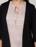 Connexion Cardigan Jacket Knit Ponte Oz Big Pocket San-022:Black:S:Solid:Cardigan