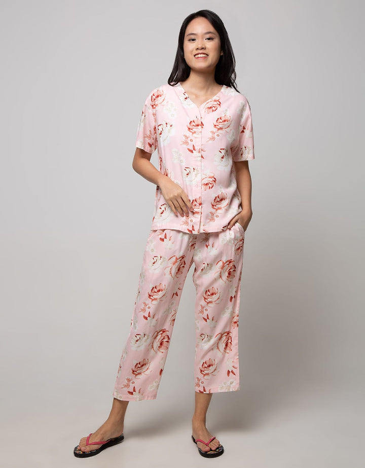 St. Yves Short Sleeve Pyjama Pants Soft Rose