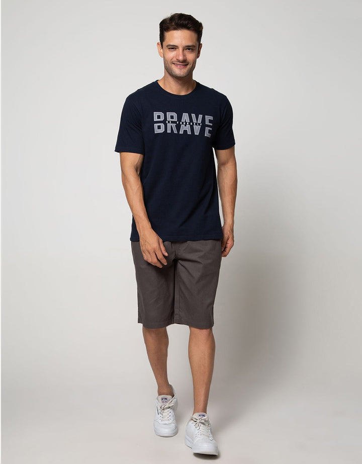 T Zone Short Sleeve T-Shirt Print Statement Typography Brave