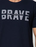 T Zone Short Sleeve T-Shirt Print Statement Typography Brave