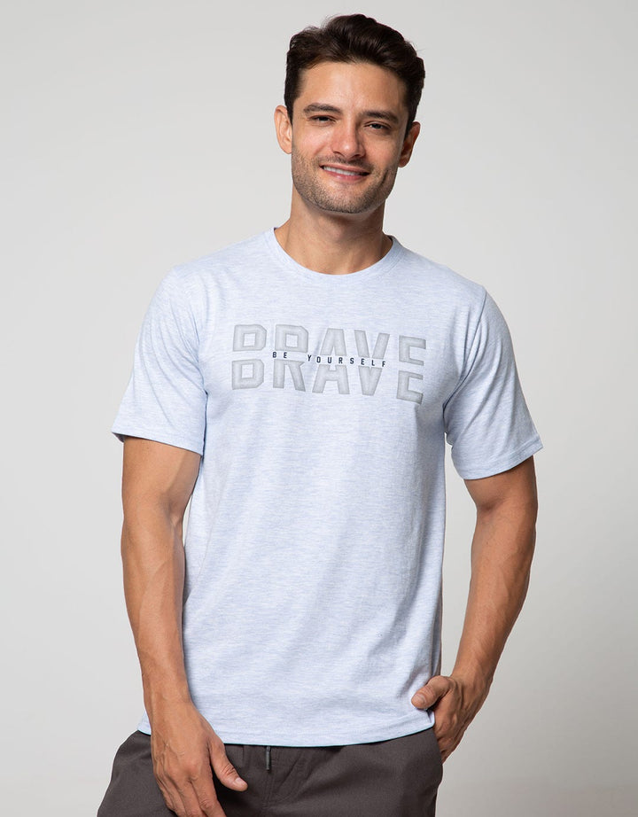 T Zone Short Sleeve T-Shirt Print Statement Typography Brave