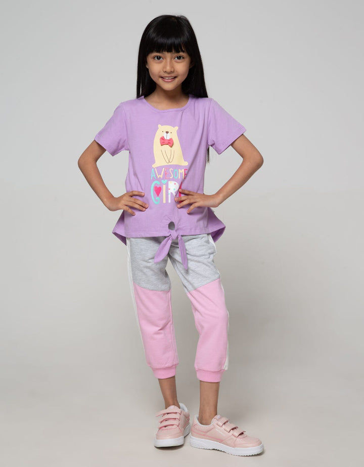 Little M Short Sleeve T-Shirt Bear Awesome Girl