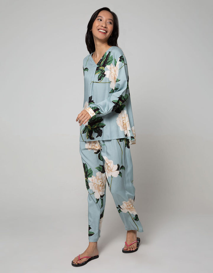 St. Yves Long Sleeve Pyjama Pants White Peony