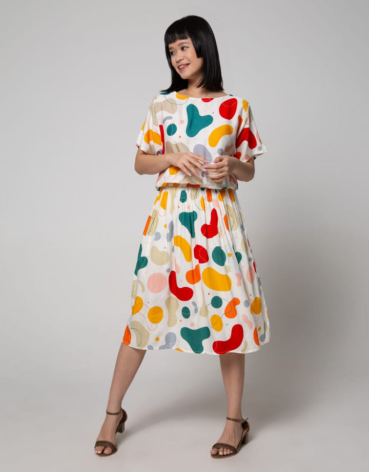 Nevada Short Sleeve Midi Dress Shape Line