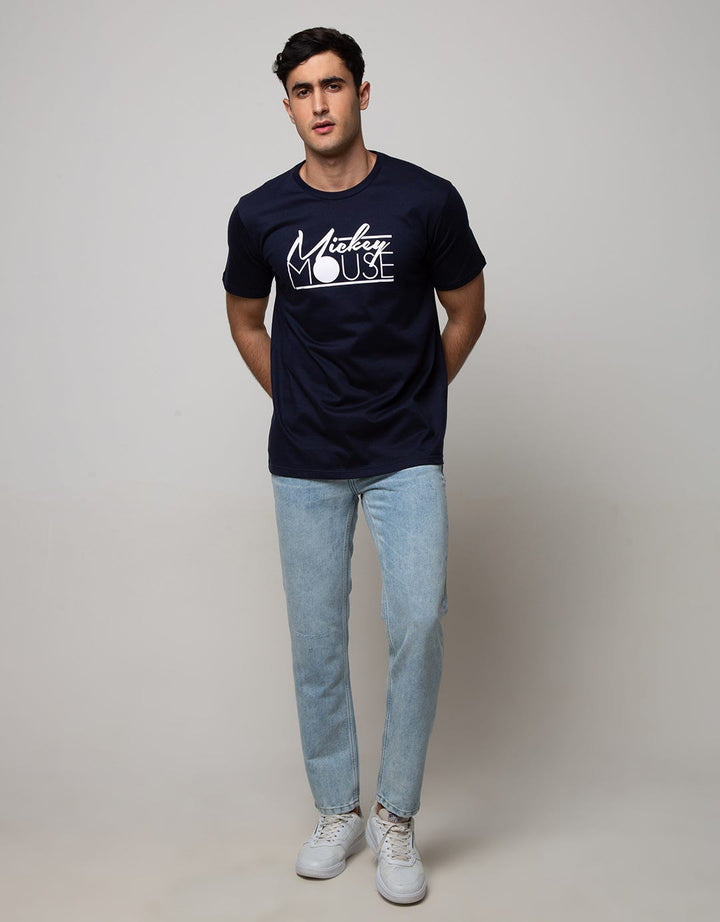 Disney Mickeys Print On Short Sleeve T-Shirt Wording