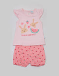 Pipiniko Top - Bottom Set Girl Puff Bunny