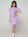 Nevada Short Sleeve Midi Dress Drawstring Waist Print Girls