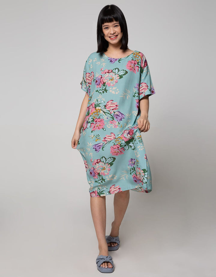 St. Yves Short Sleeve Midi Dress Camomilie Tea