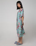St. Yves Short Sleeve Midi Dress Camomilie Tea
