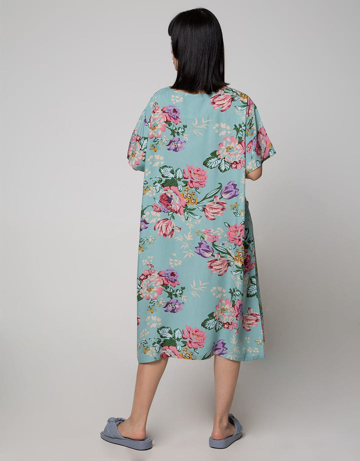 St. Yves Short Sleeve Midi Dress Camomilie Tea