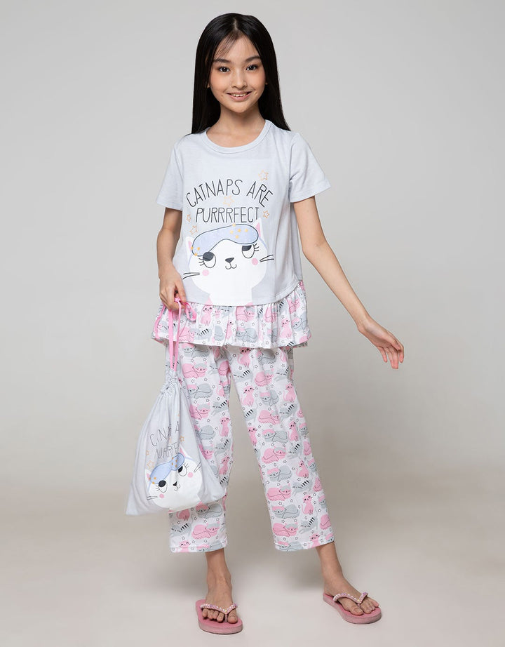 Boboo Setelan Piyama Anak Perempuan Catnaps